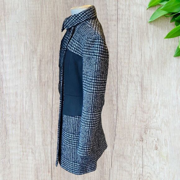 Betsey Johnson Houndstooth Princess Cut Wool Overcoat 8 - Picture 5 of 12